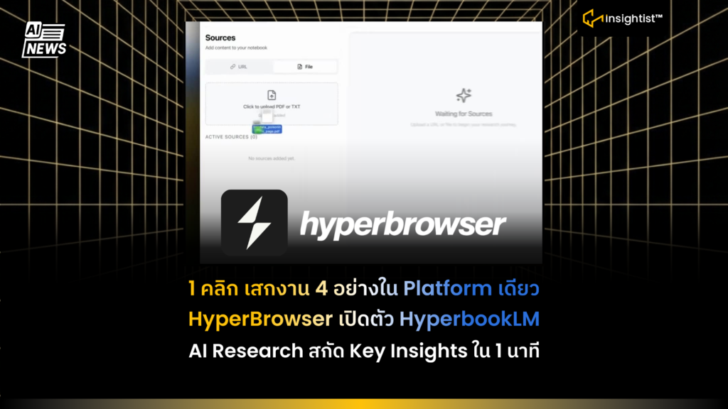 1 คลิก เสกงาน 4 อย่างใน Platform เดียว HyperBrowser เปิดตัว HyperbookLM ...